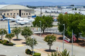 Scenic and well-designed parking area for private jets, offering a touch of elegance and exclusivity.