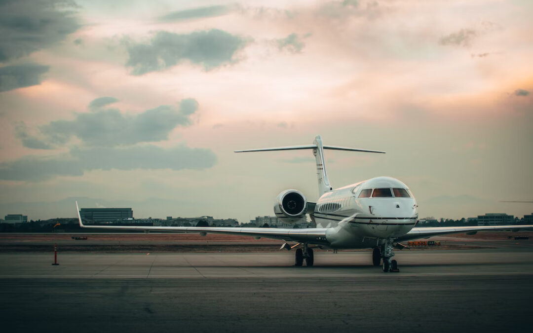 An airplane preparing for takeoff on the runway.